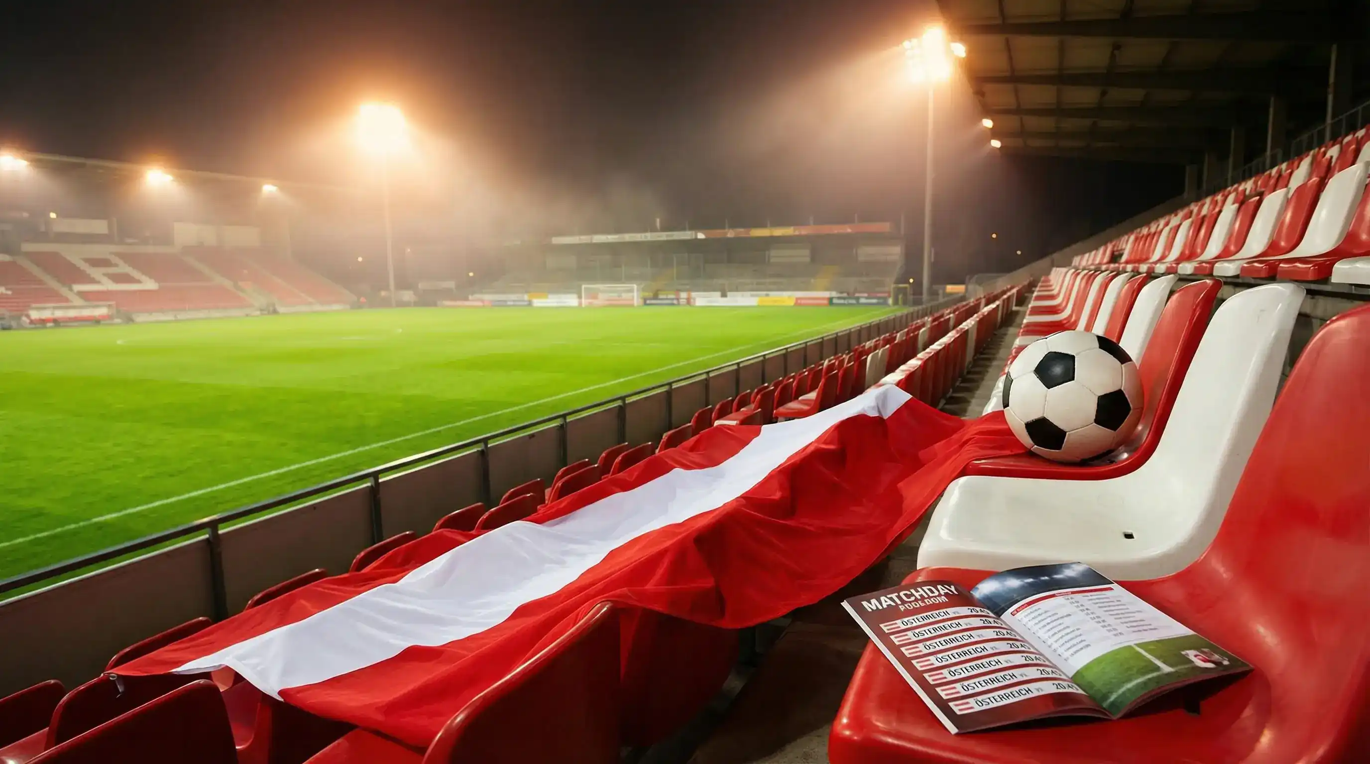 Österreichische Flagge neben WM-2026-Spielplan mit Dezimalquoten für alle drei ÖFB-Gruppenspiele